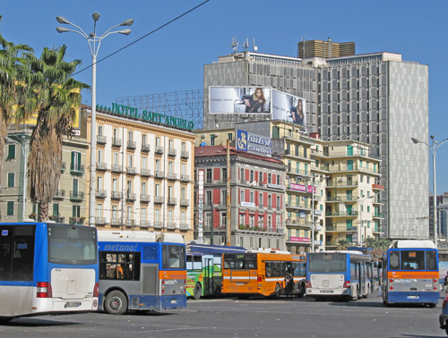 Central Bus Station in Naples Italy