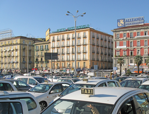 Piazza Garibaldi in Naples Italy
