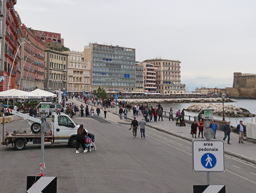 Pedestrian Seaside Walkway, Naples Italy